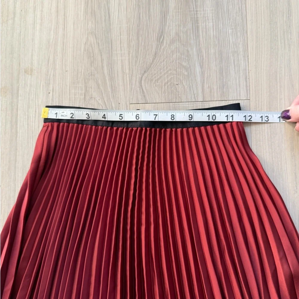 Zara Red Pleated Skirt
